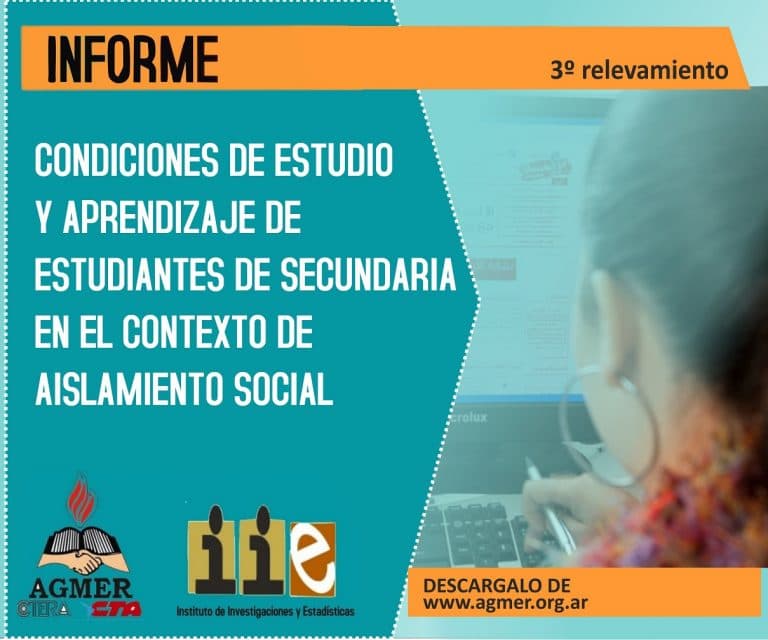Informe: Condiciones de estudio y aprendizaje en el contexto de aislamiento