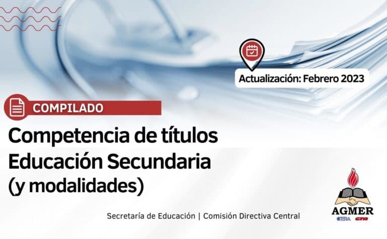 Competencia de títulos para la cobertura de horas y/o cargos de Secundaria