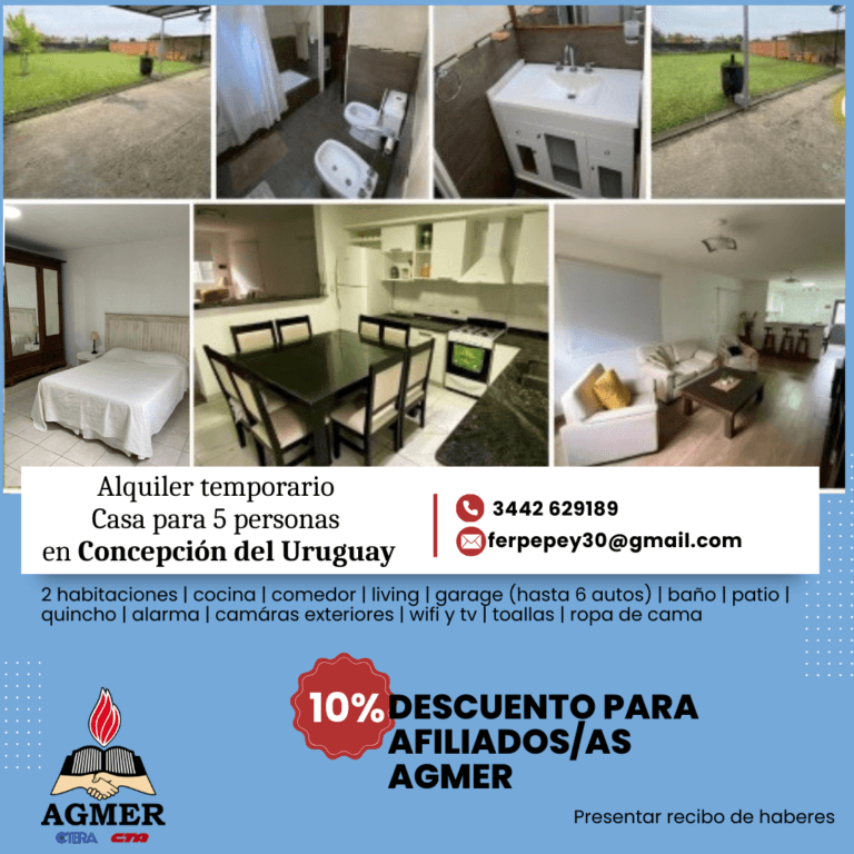 Alojamiento temporario en Concepción del Uruguay