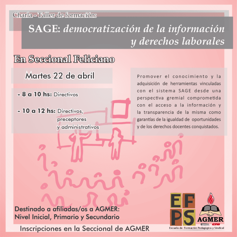 Charla-Taller: “SAGE. Democratización de la información y derechos laborales”