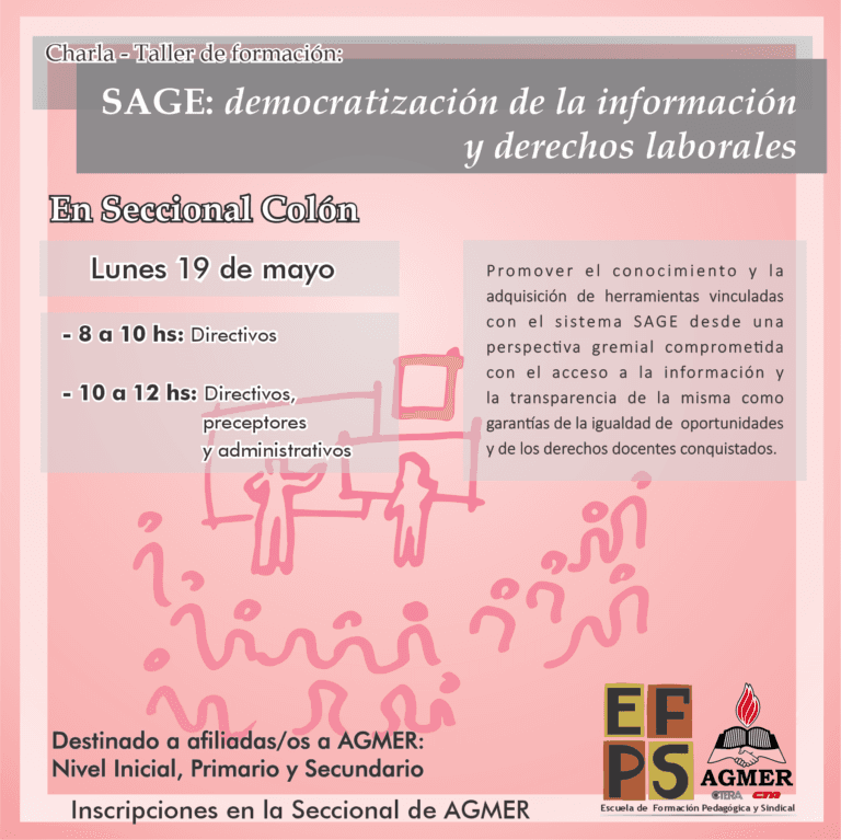 Charla taller “SAGE: democratización de la información y derechos laborales”