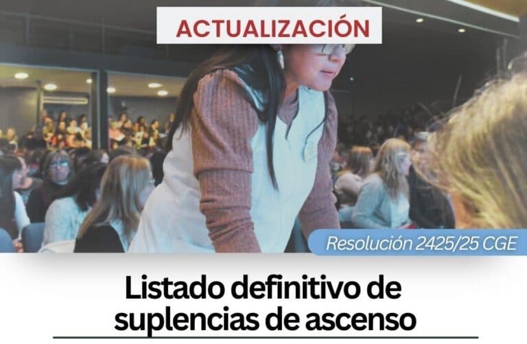 Actualización del listado definitivo de suplencias de ascenso (Inicial y primaria)