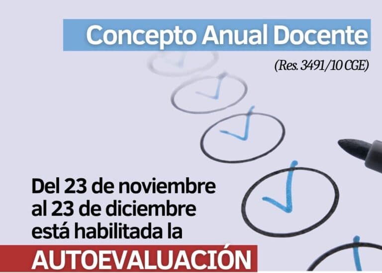 Concepto Anual Docente: período de autoevaluación