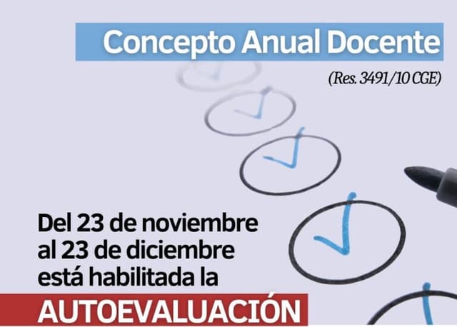 Concepto Anual Docente: período de autoevaluación