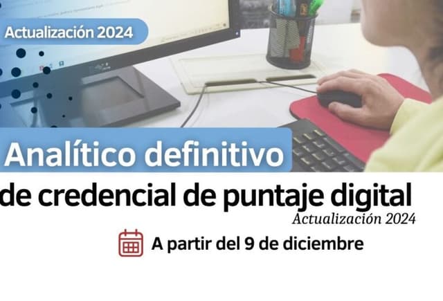 Están expuestos en SAGE los analíticos definitivos de credencial de puntaje digital  