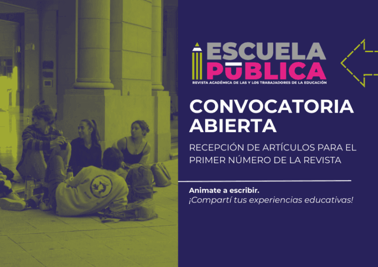 Convocatoria a presentación de artículos: «Escuela Pública: Revista académica de las y los trabajadores de la educación”