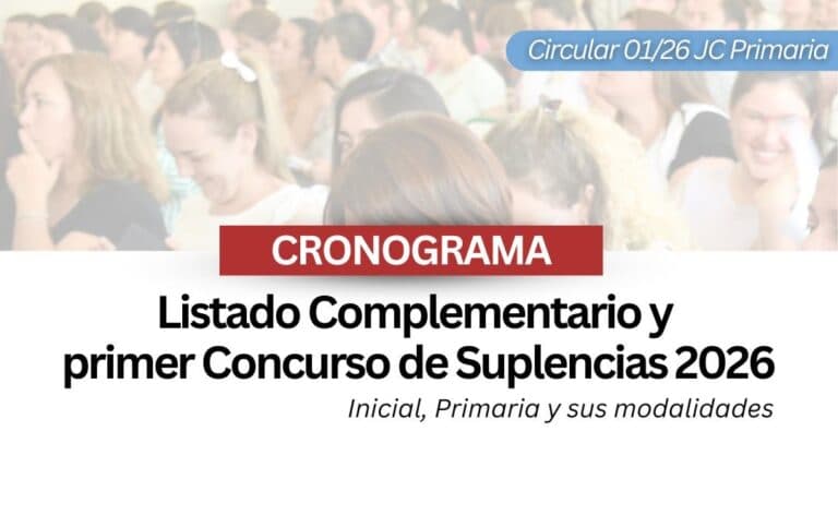 Listado complementario y primer concurso de Suplencias 2026 | Cronograma