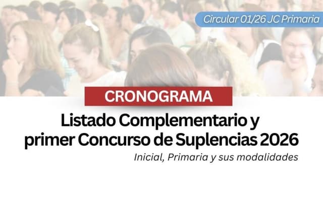Listado complementario y primer concurso de Suplencias 2026 | Cronograma