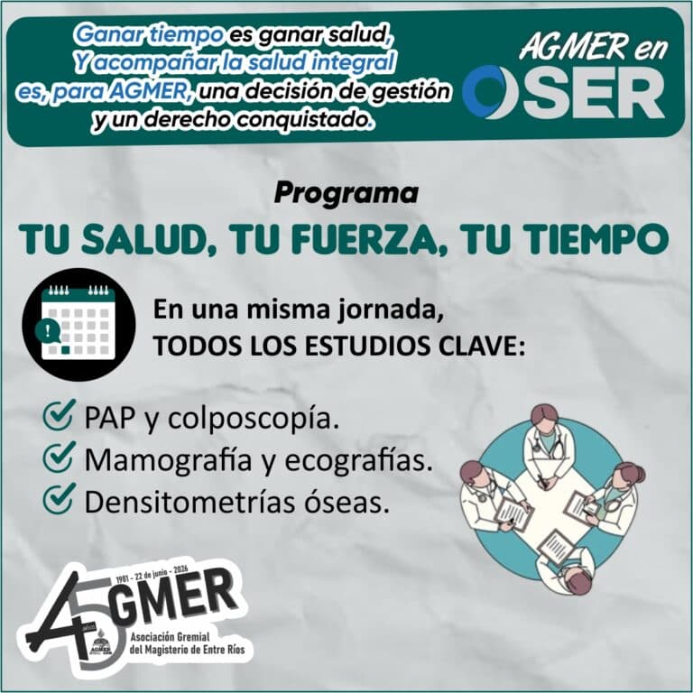 Cuidar nuestra salud en un solo día: AGMER presente en el lanzamiento del programa conjunto de OSER – CEMENER