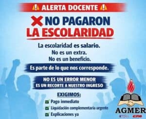 AGMER reclama por la mala liquidación en la Ayuda Escolar