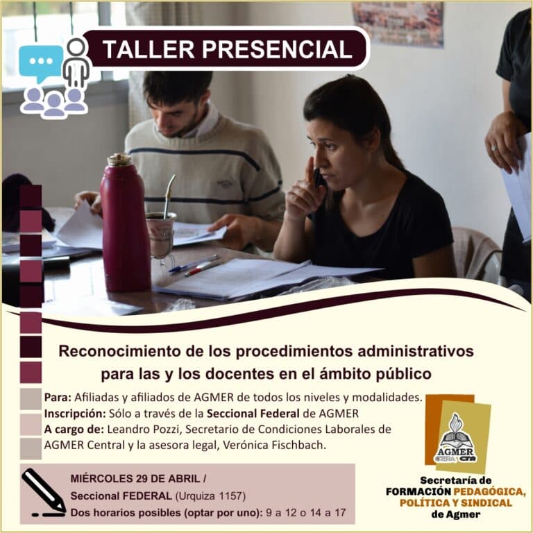 FEDERAL » Taller sobre trámites administrativos para las y los docentes