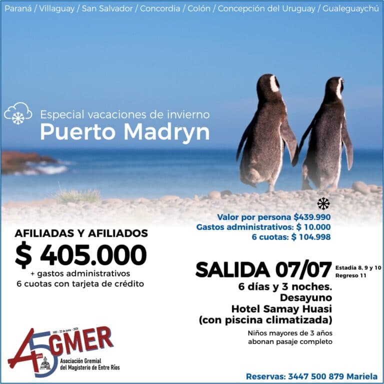 Vacaciones de invierno con beneficios para afiliadas y afiliados de AGMER