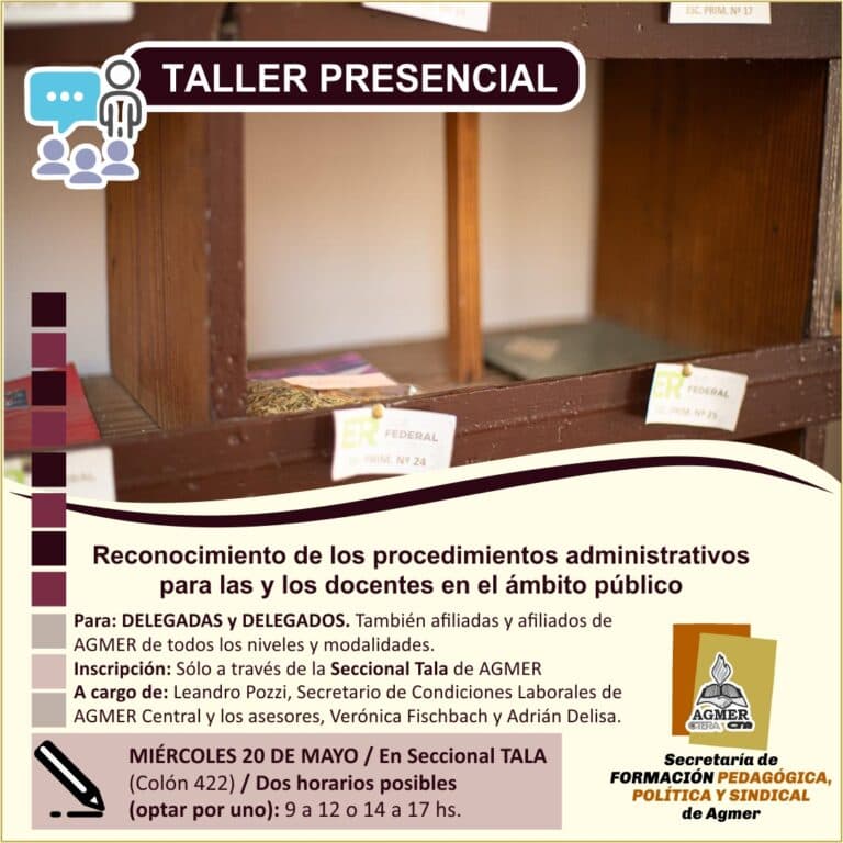 TALA » Taller sobre trámites administrativos para las y los docentes