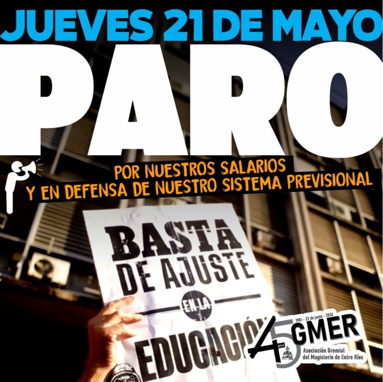 Este jueves 21 AGMER PARA