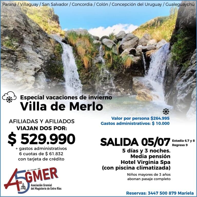 Vacaciones de invierno: especial descuento por viaje para dos a Merlo y Cataratas