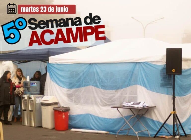 El acampe docente vuelve este martes e inicia su quinta semana en Plaza Mansilla