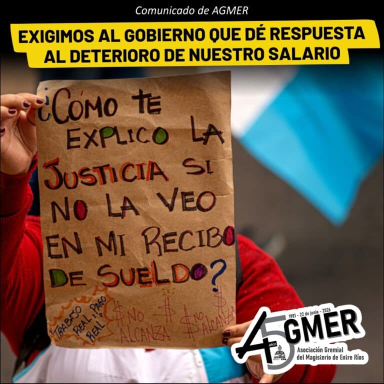 EXIGIMOS al gobierno que dé respuesta al deterioro de nuestro salario
