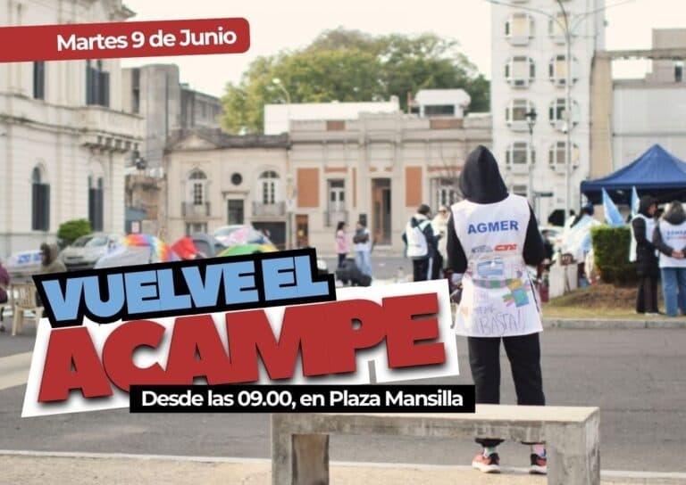 Martes 9 de junio: vuelve el acampe docente a Plaza Mansilla