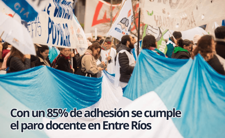 Con un 85% de adhesión se cumple el paro docente en Entre Ríos