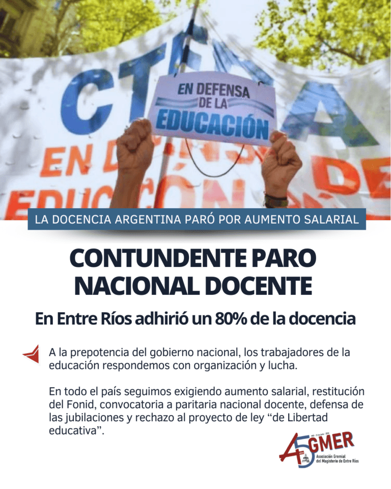 Contundente paro nacional docente