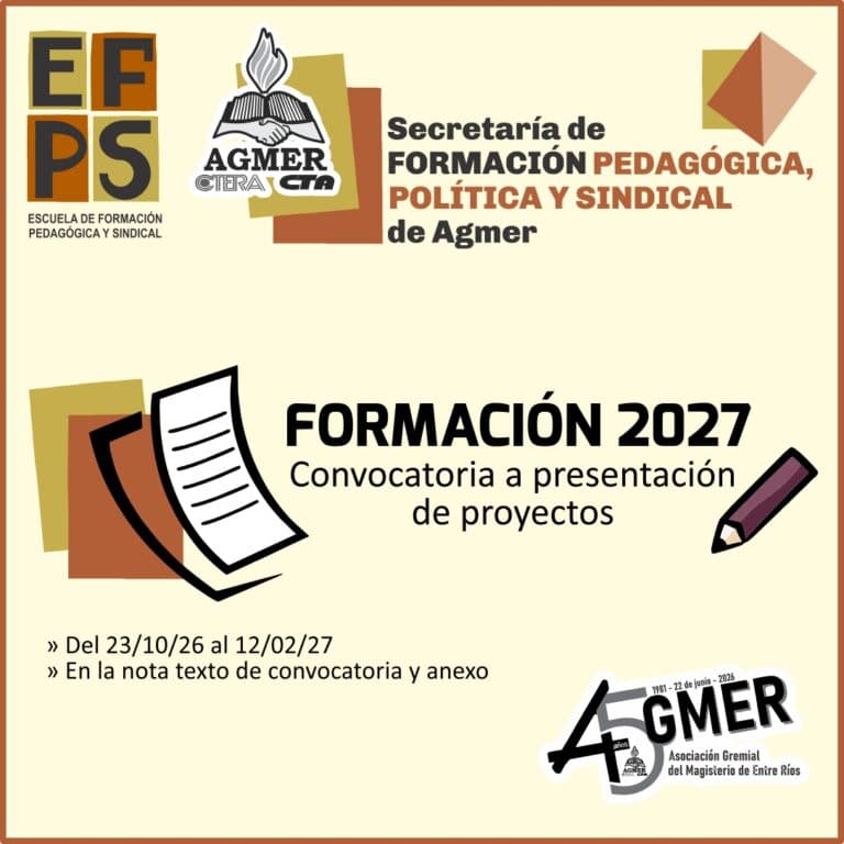 Convocatoria a presentación de proyectos de formación para 2027