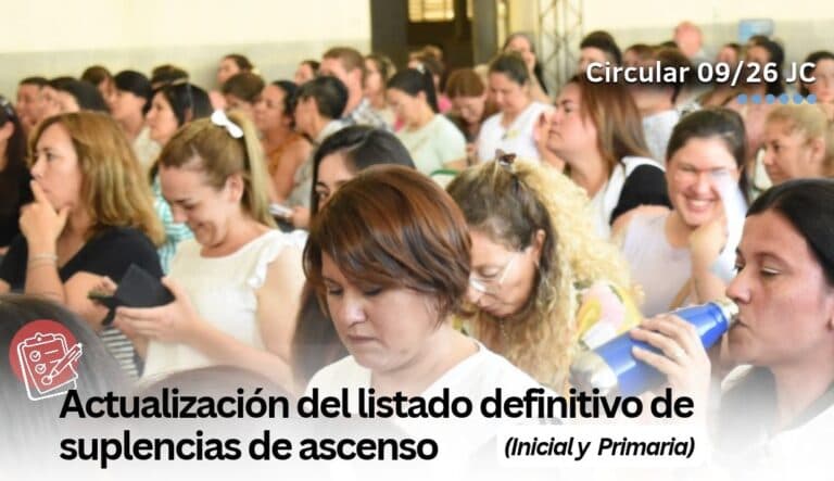 Actualización del listado definitivo de suplencias de ascenso (Inicial y Primaria)